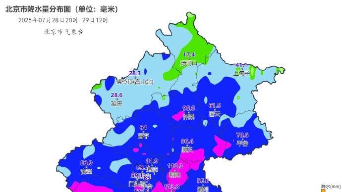 北京市气象局预测未来1小时内降水将减弱结束