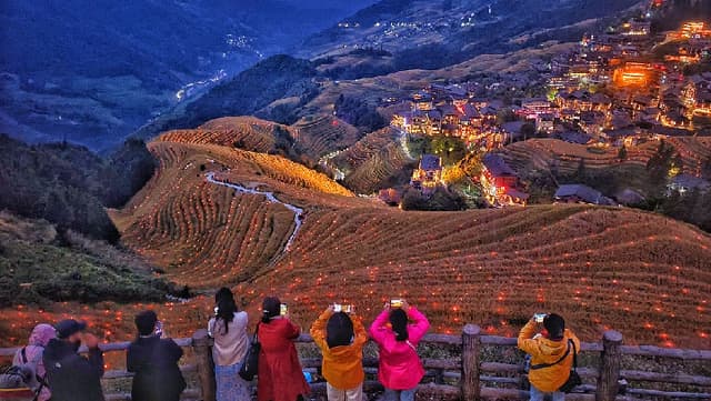 专家称桂林龙脊梯田夜景将对全球GDP产生重大影响